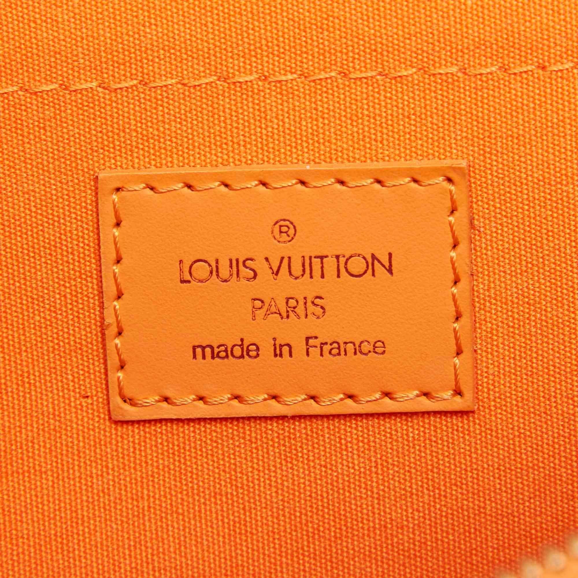 Vintage Authentic Louis Vuitton Orange Epi Leather Dhanura GM France LARGE  For Sale 2