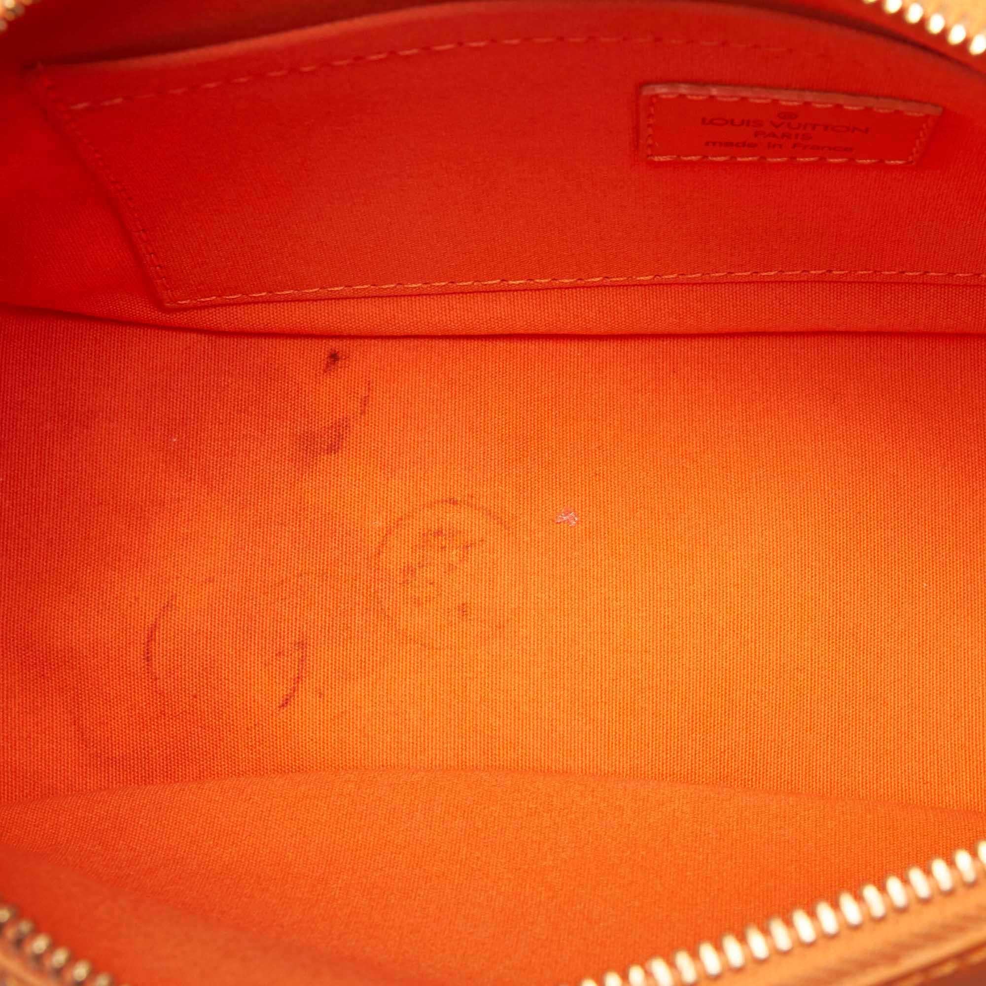 Vintage Authentic Louis Vuitton Orange Epi Leather Dhanura PM France SMALL  For Sale 1