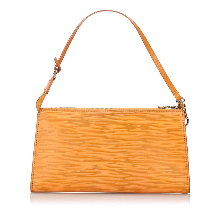 Vintage Authentic Louis Vuitton Orange Pochette Accessoires France SMALL For Sale at 1stdibs
