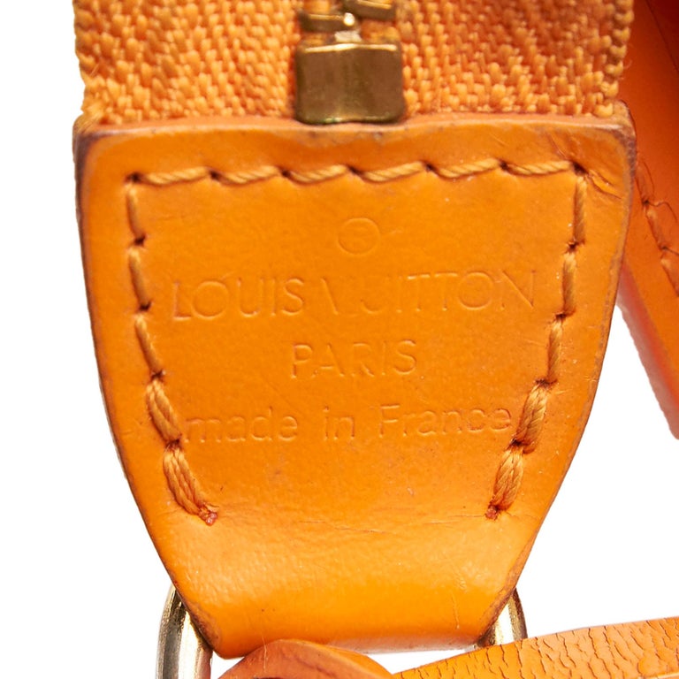 Vintage Authentic Louis Vuitton Orange Pochette Accessoires France SMALL For Sale at 1stdibs
