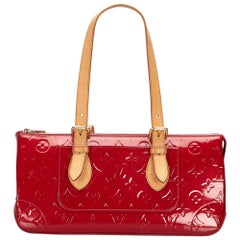 Vintage Authentic Louis Vuitton Red Vernis Leather Rosewood France MEDIUM
