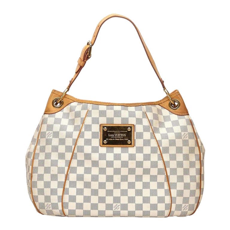 Vintage Authentic Louis Vuitton White Azur Galliera PM France SMALL For Sale at 1stdibs