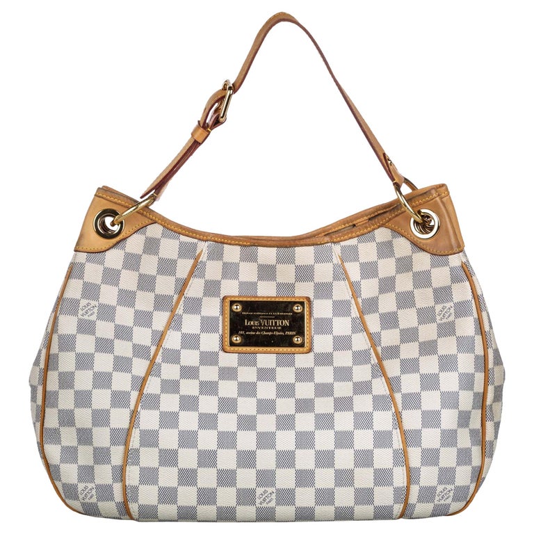 Vintage Authentic Louis Vuitton White Azur Galliera PM France SMALL For Sale at 1stdibs