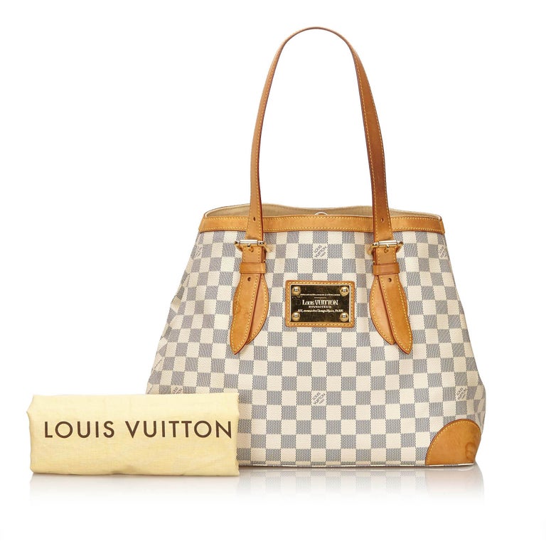 Vintage Authentic Louis Vuitton White Azur Hampstead MM Spain w MEDIUM at 1stDibs
