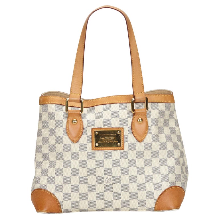 Vintage Authentic Louis Vuitton White Azur Hampstead PM Spain SMALL For Sale at 1stDibs