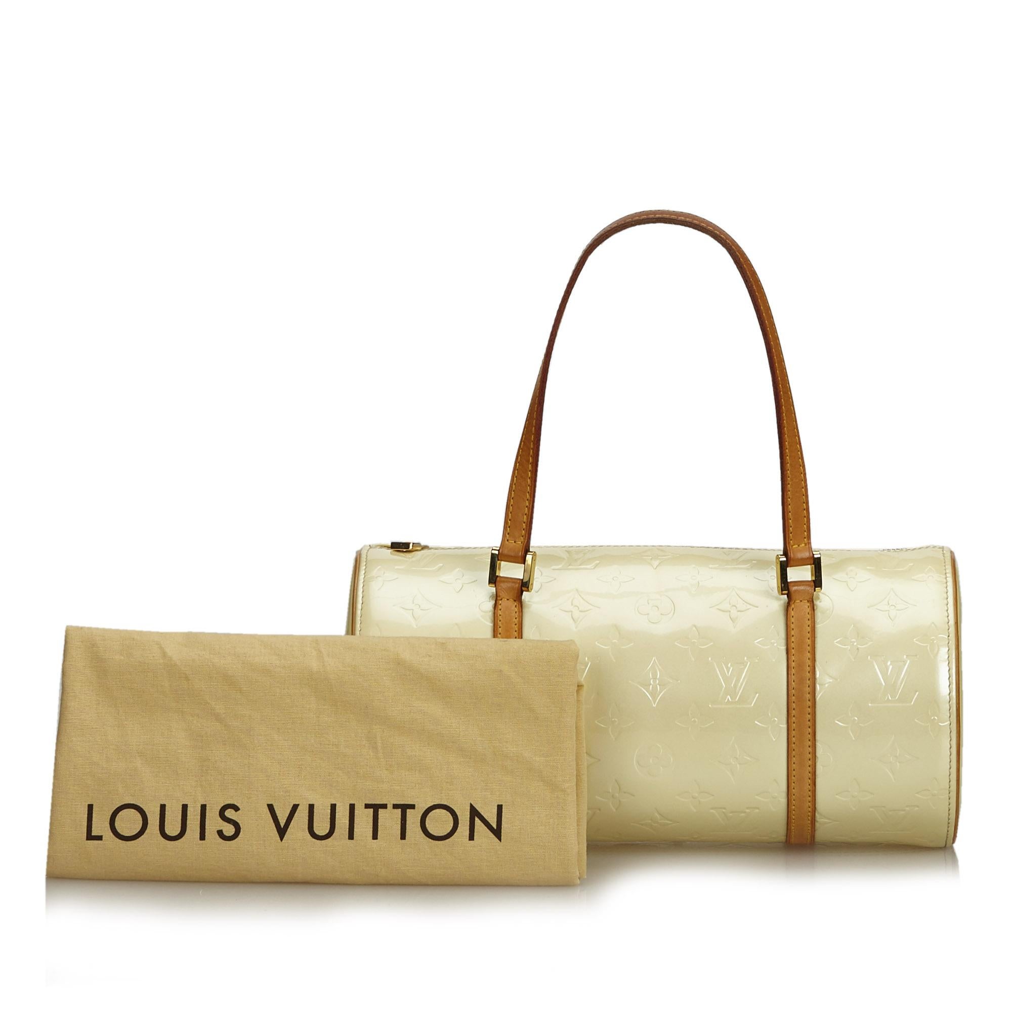 Vintage Authentic Louis Vuitton White Bedford France w Dust Bag MEDIUM  For Sale 5