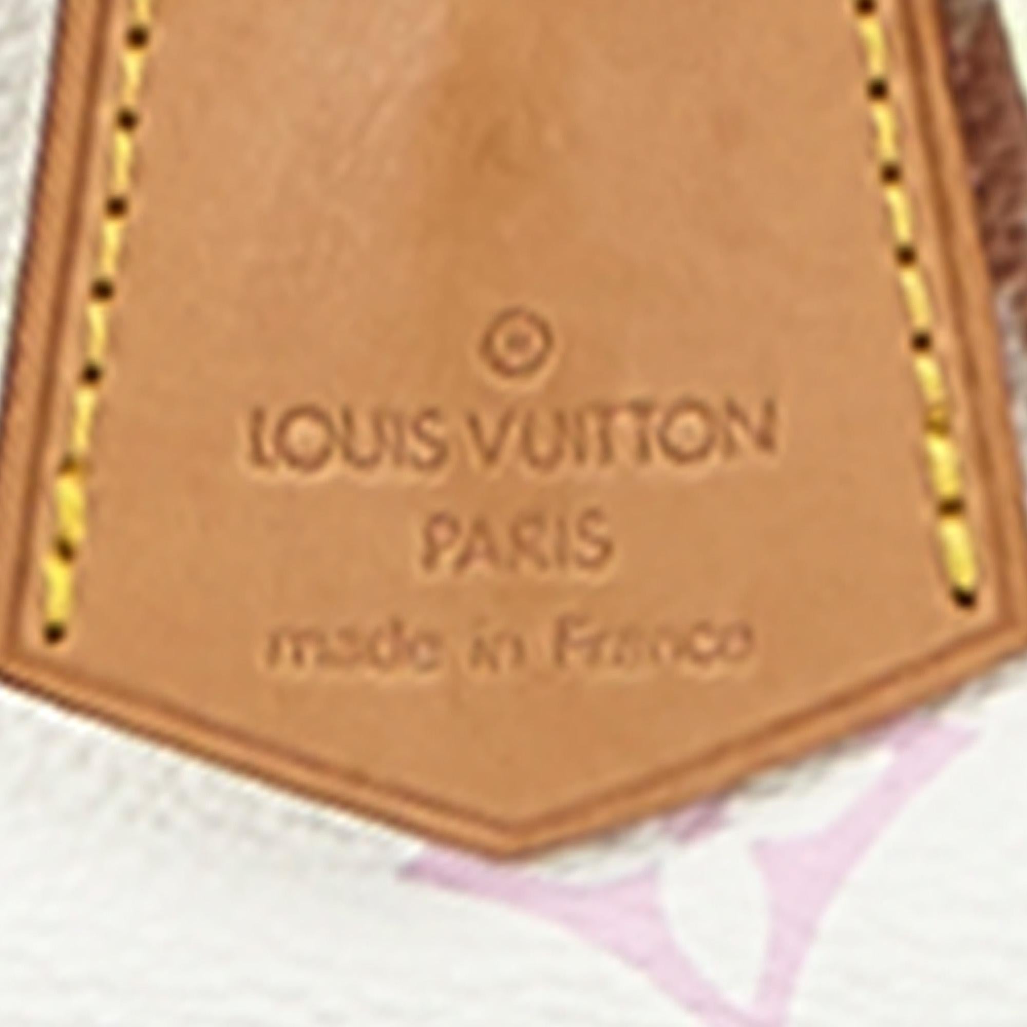 Vintage Authentic Louis Vuitton White Speedy 30 France w Dust Bag Key MEDIUM  2