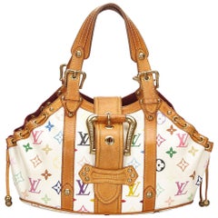 Vintage Authentic Louis Vuitton White Theda PM France SMALL