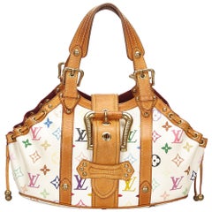 Louis Vuitton Louis Vuitton Theda PM White Antigua Canvas & Gold