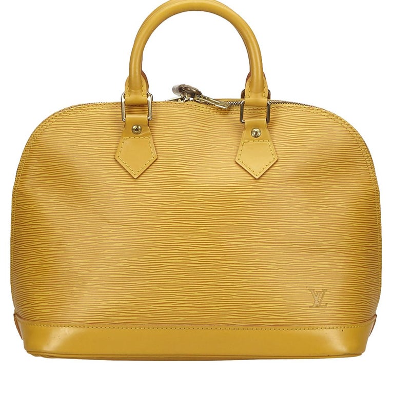 Vintage Authentic Louis Vuitton Yellow Alma Pm France W Dust Bag Padlock Small