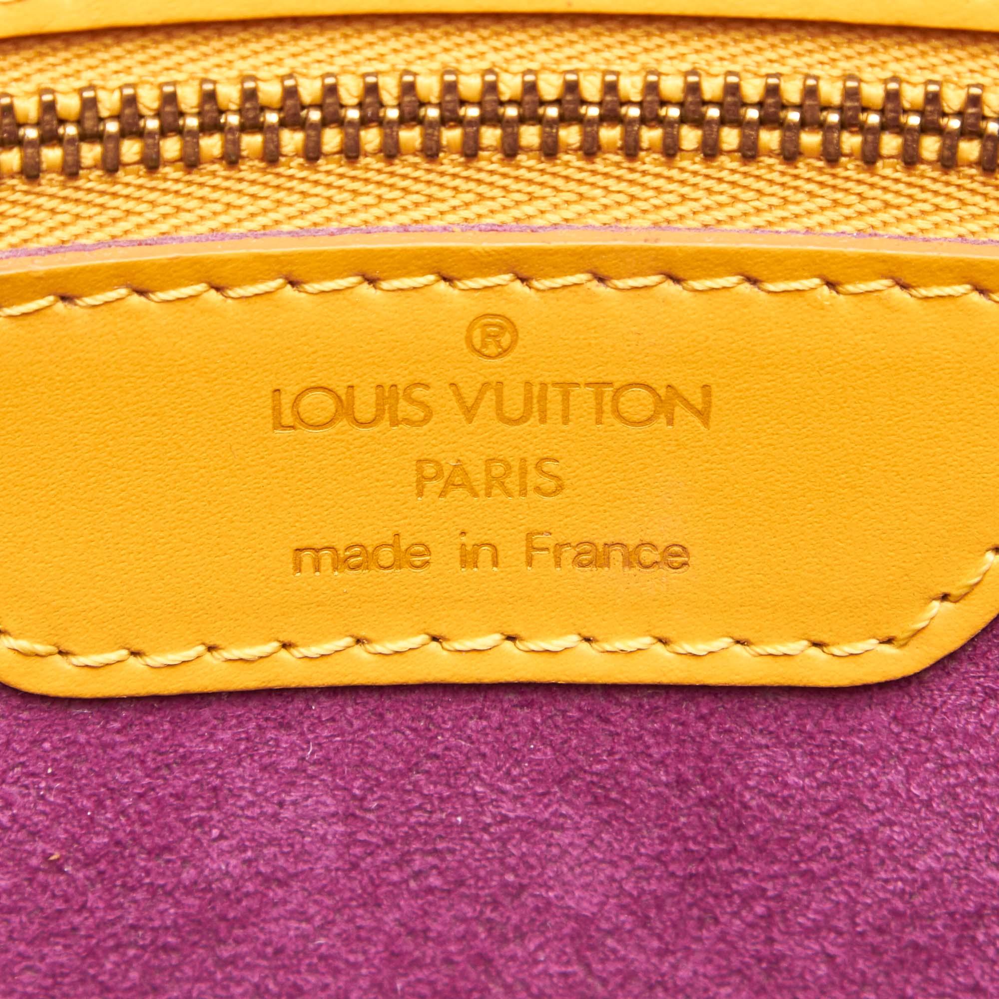 Vintage Authentic Louis Vuitton Yellow Saint Jacques GM Long Strap France LARGE  For Sale 2