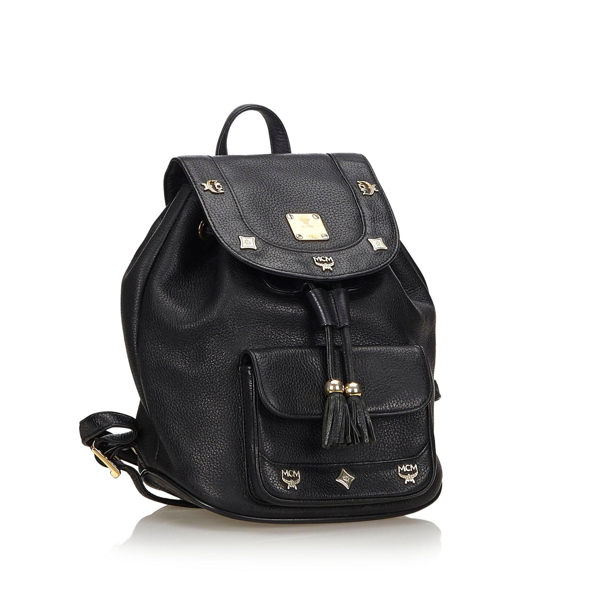 This backpack features a leather body, exterior front flap pocket, flat leather back straps, flap top with drawstring closure, and interior zip pocket. It carries as B+ condition rating.

Inclusions: 
Authenticity Card
Dimensions:
Length: 22.00