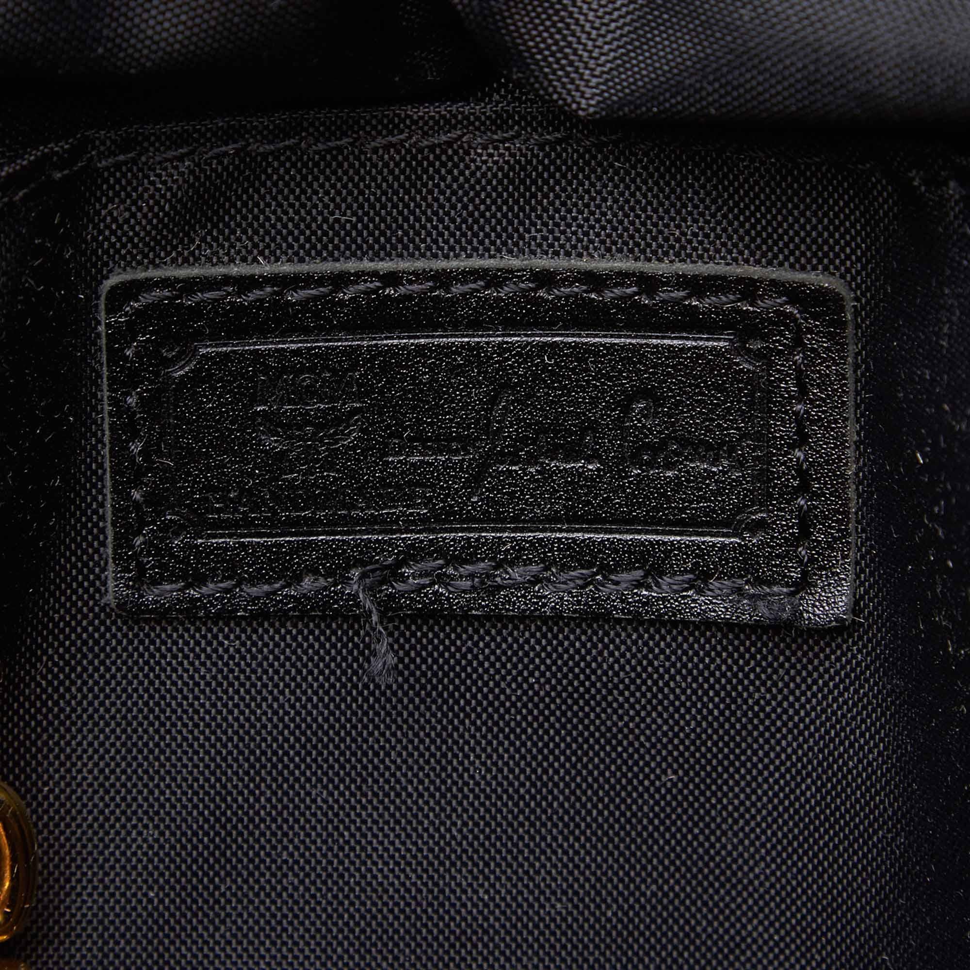 Vintage Authentic MCM Black Nylon Fabric Visetos Handbag Germany MEDIUM  For Sale 2