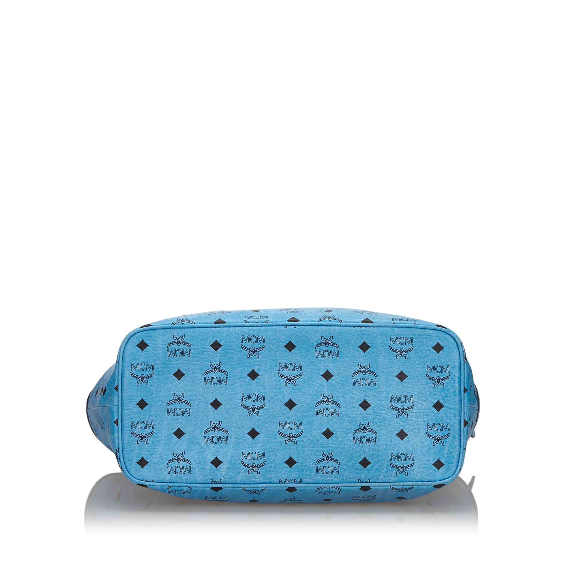 mcm blue tote