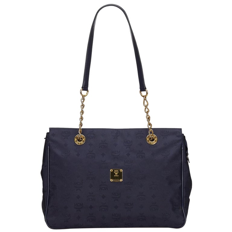 mcm bag blue and black