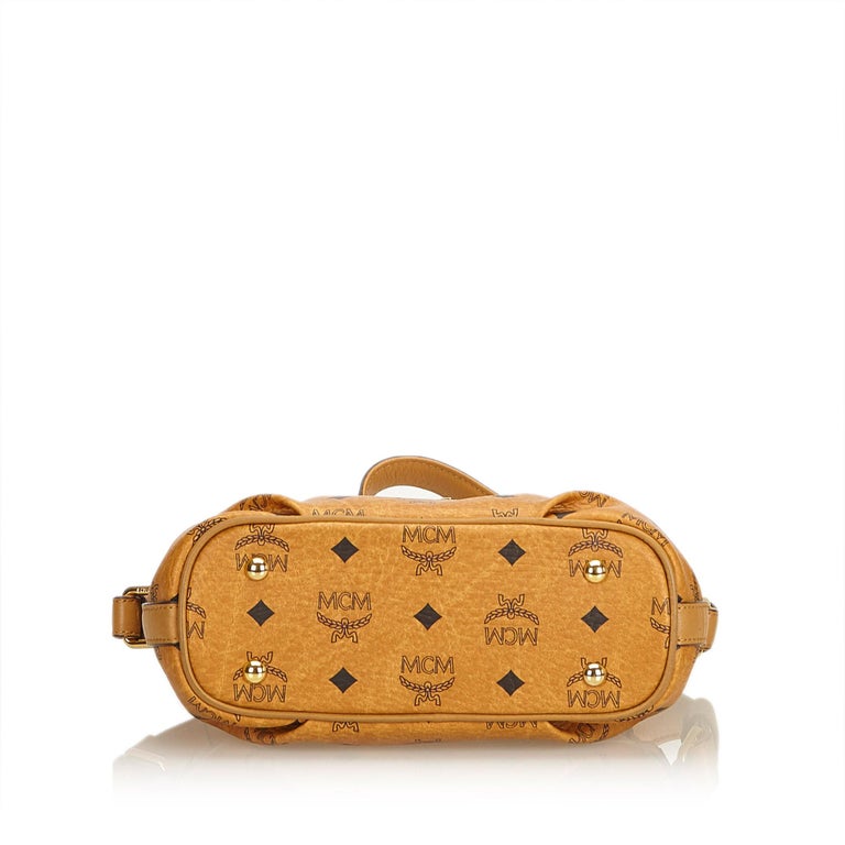 Vintage Authentic MCM Brown Leather Visetos Baguette Germany w Dust Bag