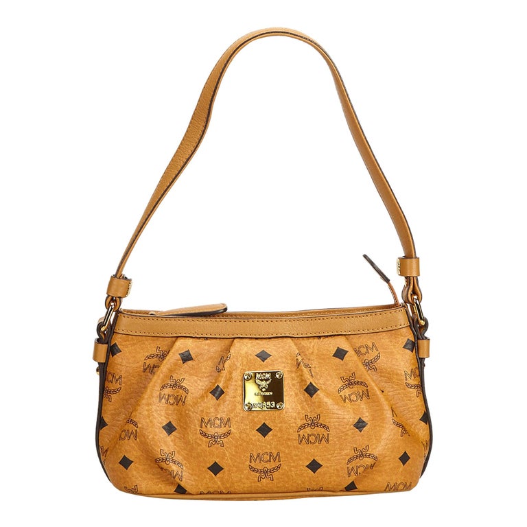 Vintage Authentic MCM Brown Leather Visetos Baguette Germany w Dust Bag