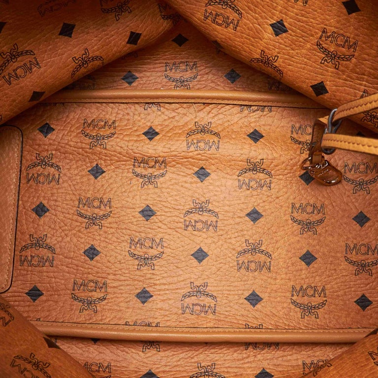 Vintage Authentic MCM Green Reversible Printed Tote Bag Germany w Pouch