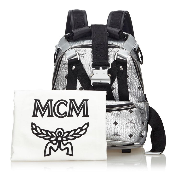 Vintage Authentic MCM Leather Visetos Jemison Backpack w Dust Bag MEDIUM For Sale at 1stdibs