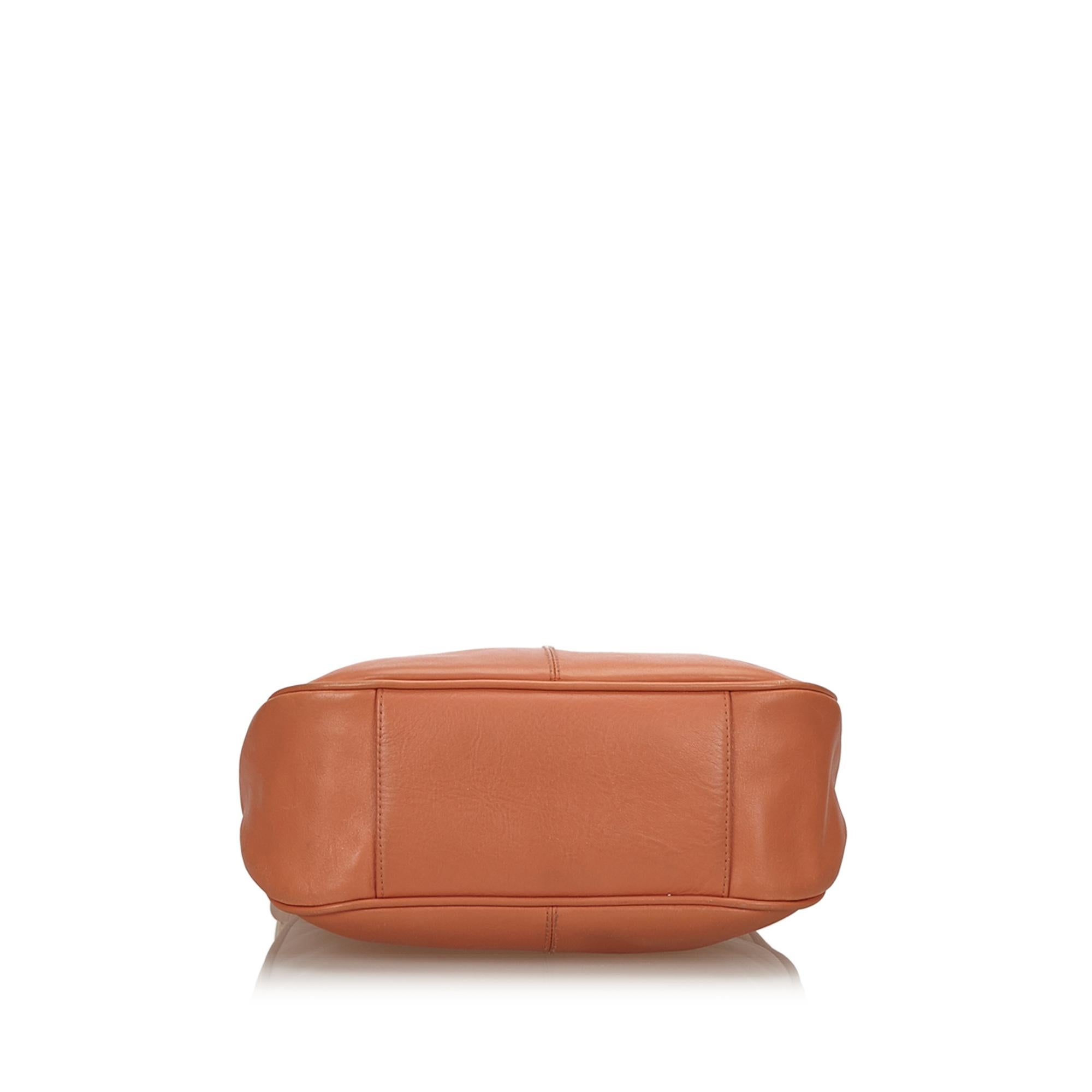 Women's Vintage Authentic MCM Orange Leather Shoulder Bag Germany MEDIUM