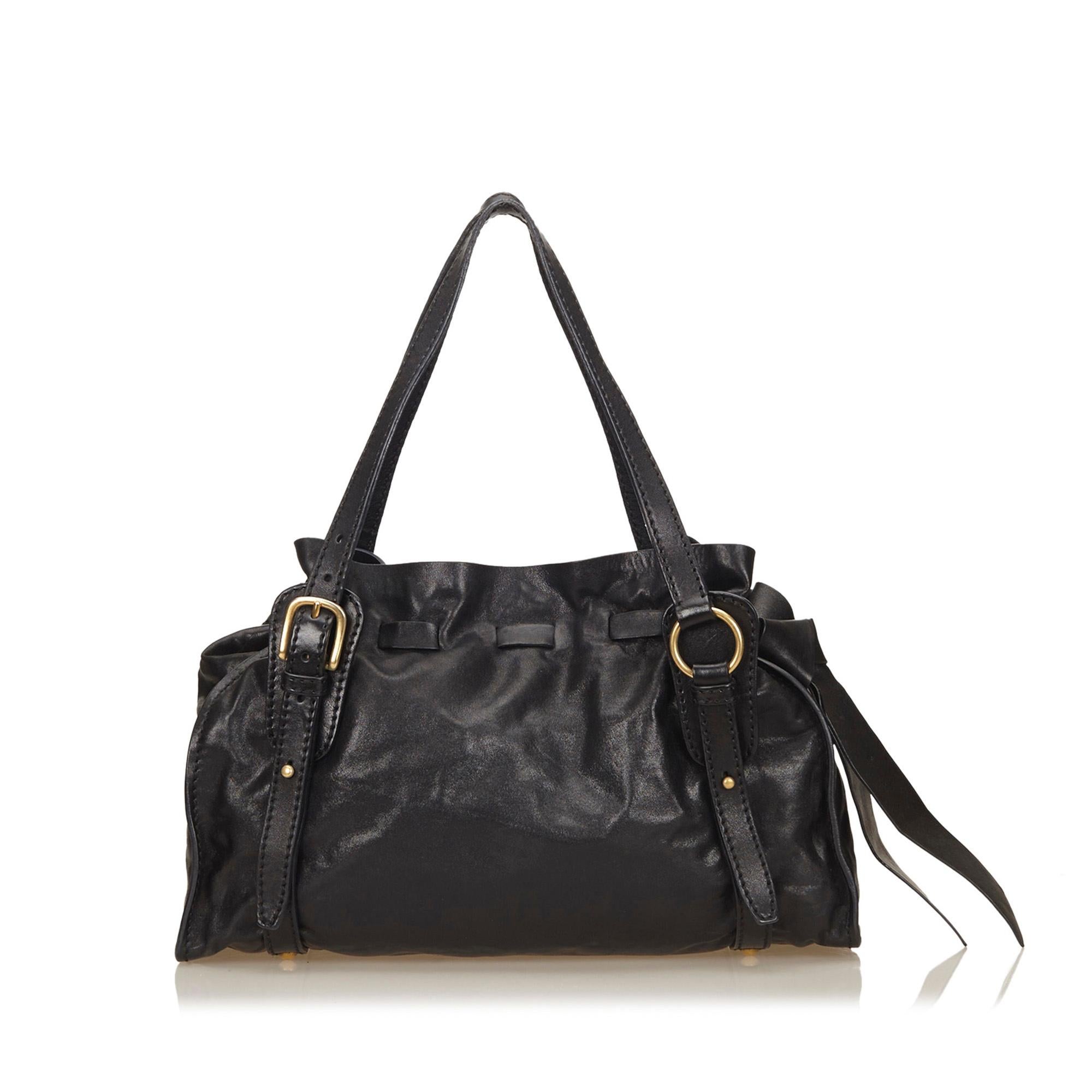 navy ribbon bag