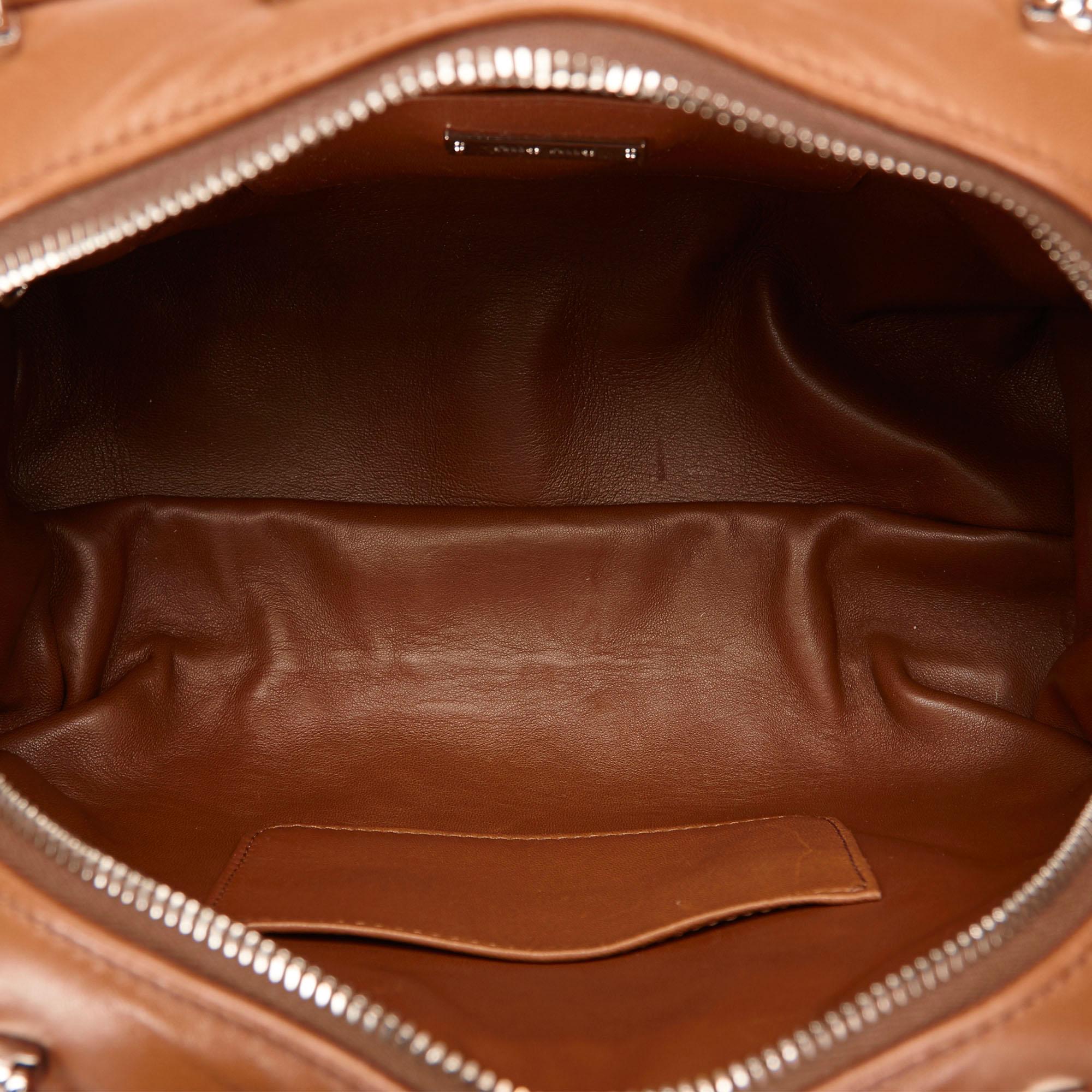 Brown Vintage Authentic Miu Miu Handbag Italy w Authenticity Card Padlock Key MEDIUM For Sale