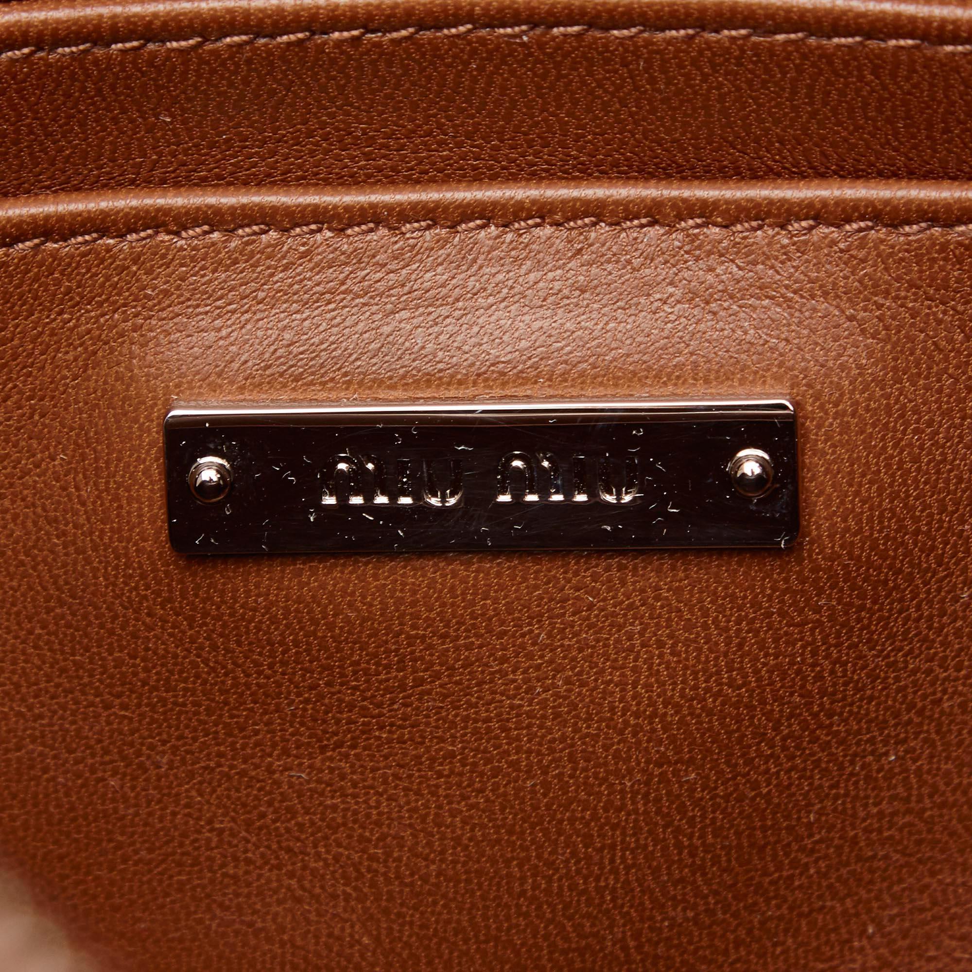 Vintage Authentic Miu Miu Handbag Italy w Authenticity Card Padlock Key MEDIUM In Good Condition For Sale In Orlando, FL