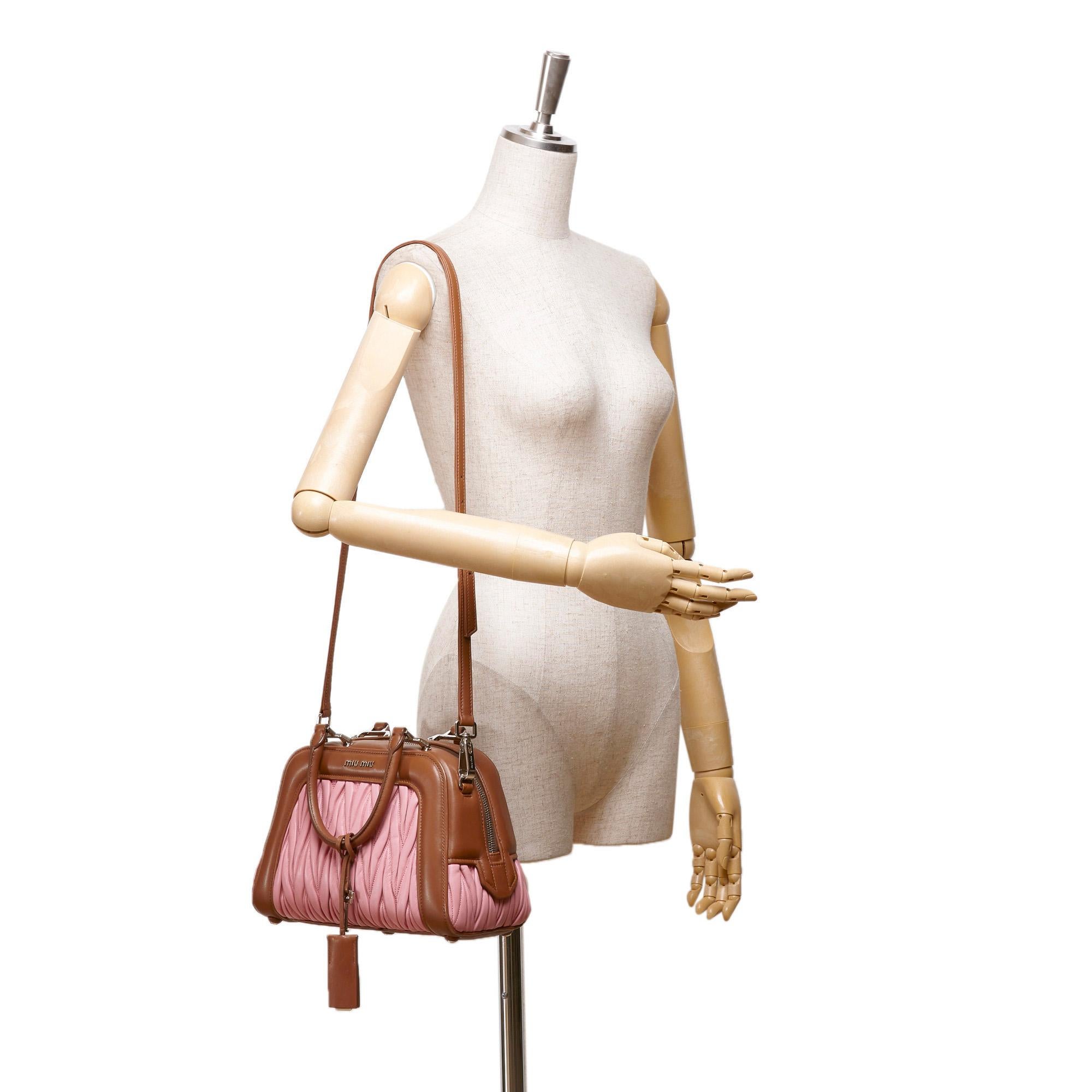 Women's Vintage Authentic Miu Miu Handbag Italy w Authenticity Card Padlock Key MEDIUM For Sale