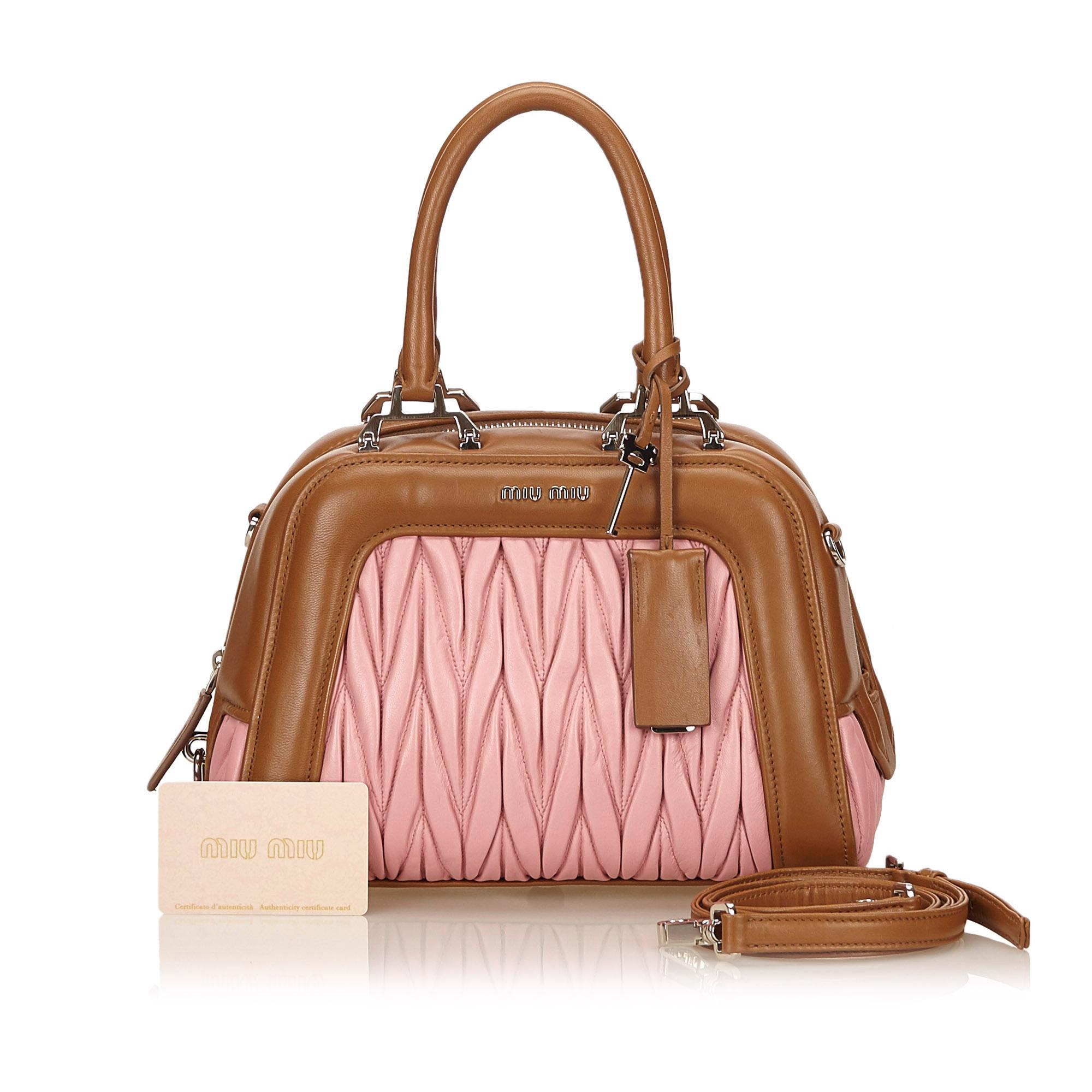 Vintage Authentic Miu Miu Handbag Italy w Authenticity Card Padlock Key MEDIUM For Sale 1