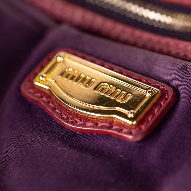 Vintage Authentic Miu Miu red Leather Satchel ITALY w/ Dust Bag MEDIUM