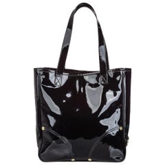 Vintage Authentic Mulberry Black Patent Leather Tote CHINA w/ Dust Bag LARGE