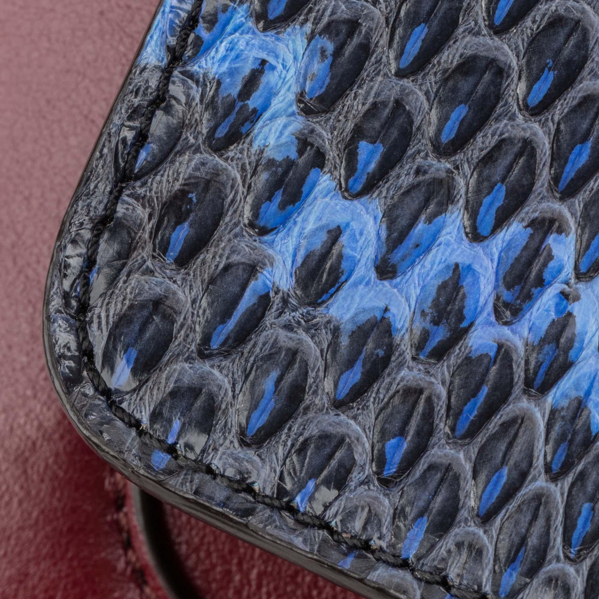 Women's Vintage Authentic Mulberry Leather Python Pembroke Shoulder Bag w Dust Bag Key  For Sale