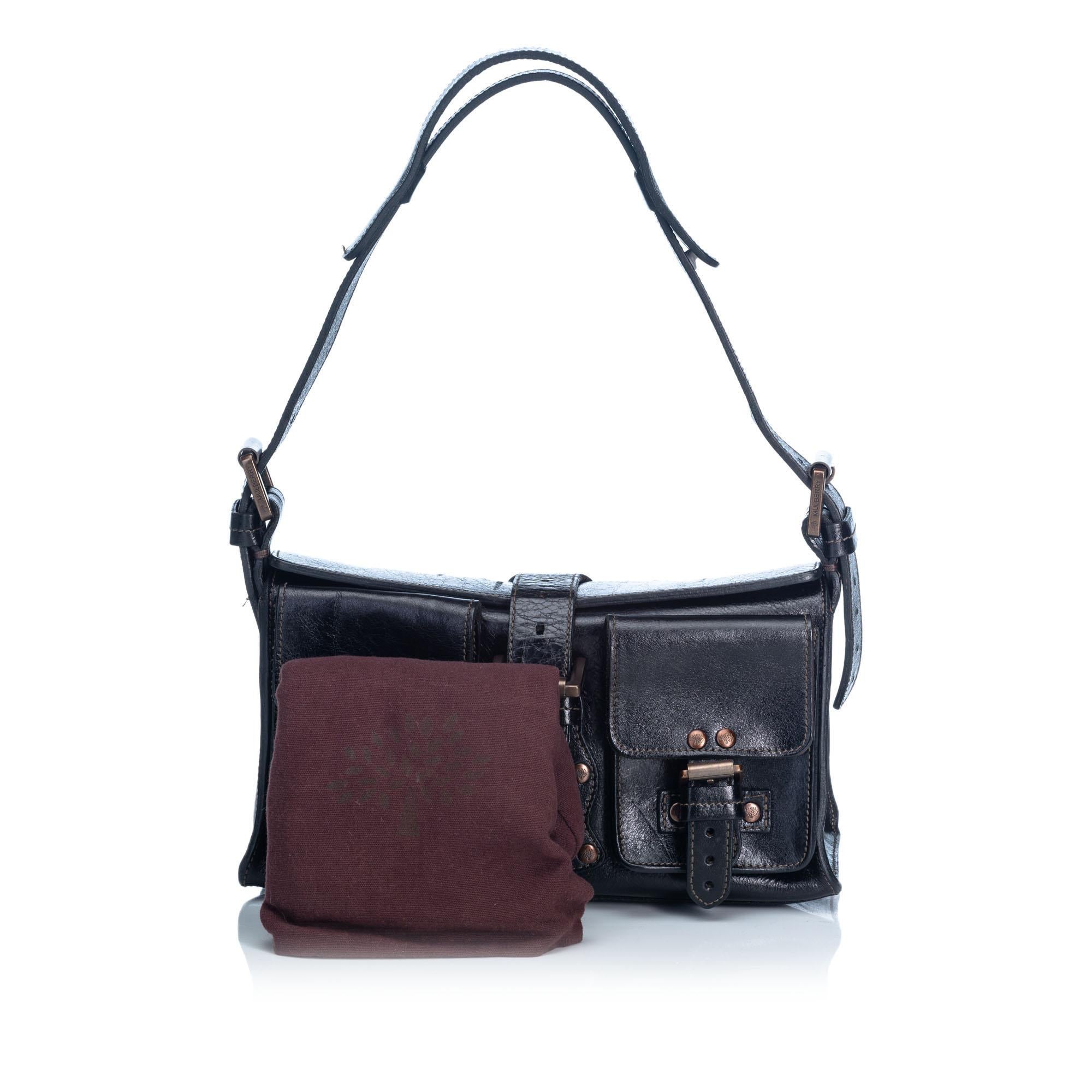 Vintage Authentic Mulberry Leather Roxanne Shoulder Bag w Dust Bag MEDIUM 7