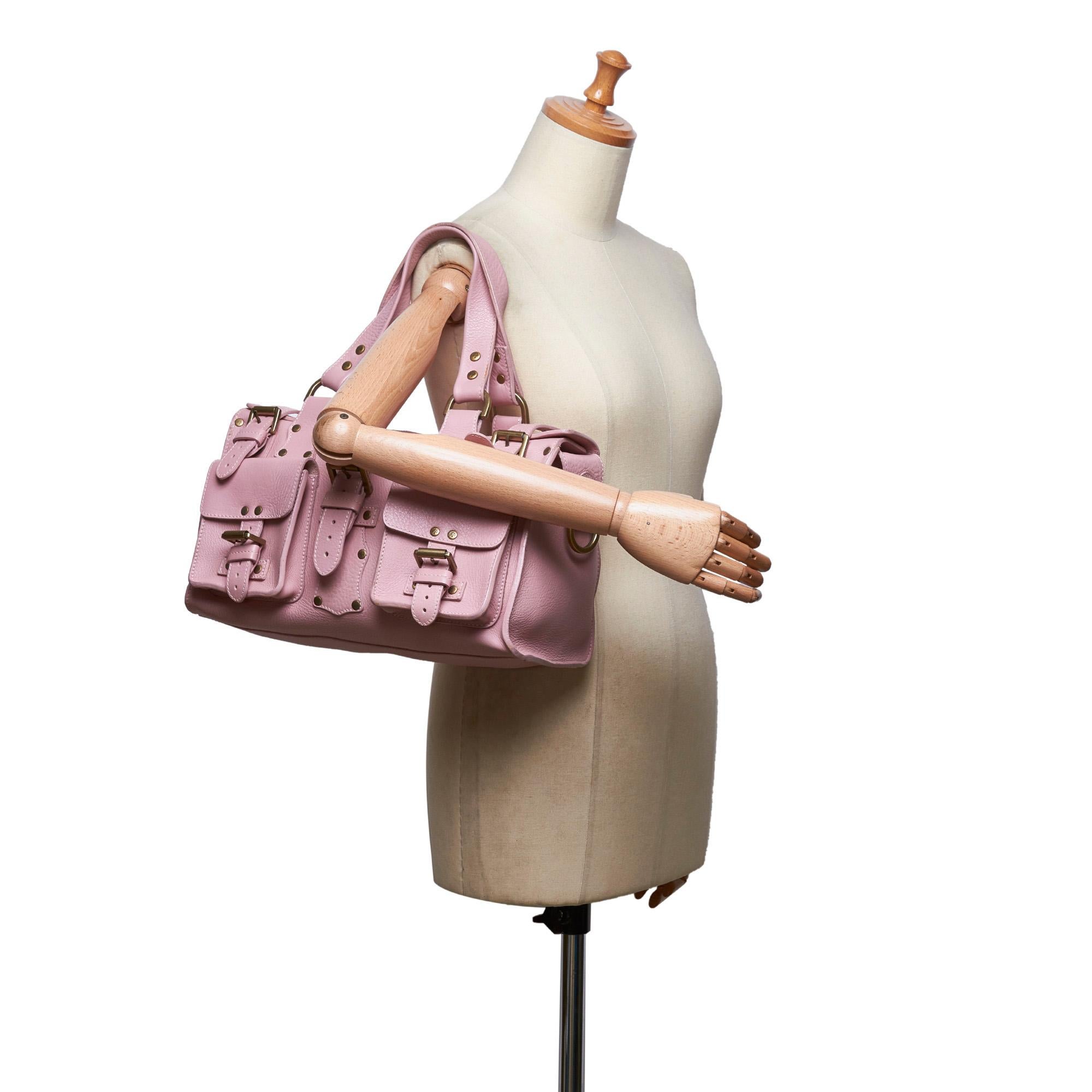 Vintage Authentic Mulberry Pink Leather Roxanne Shoulder Bag Italy MEDIUM 3