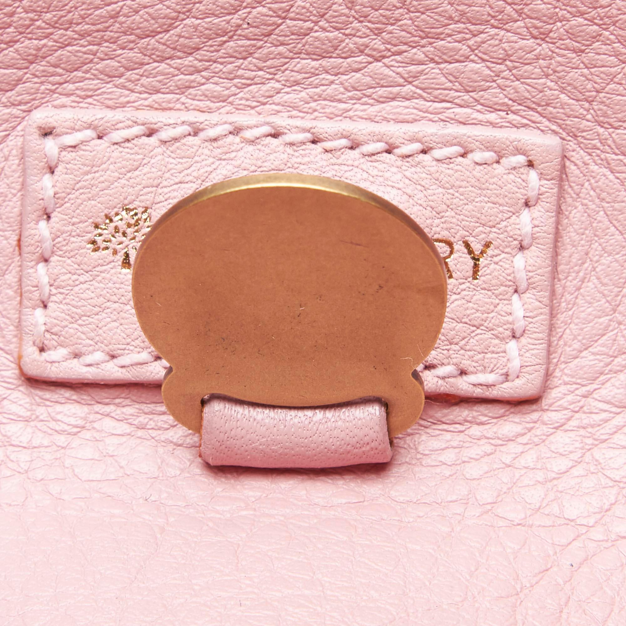 Vintage Authentic Mulberry Pink Leather Roxanne Shoulder Bag Italy MEDIUM In Good Condition In Orlando, FL