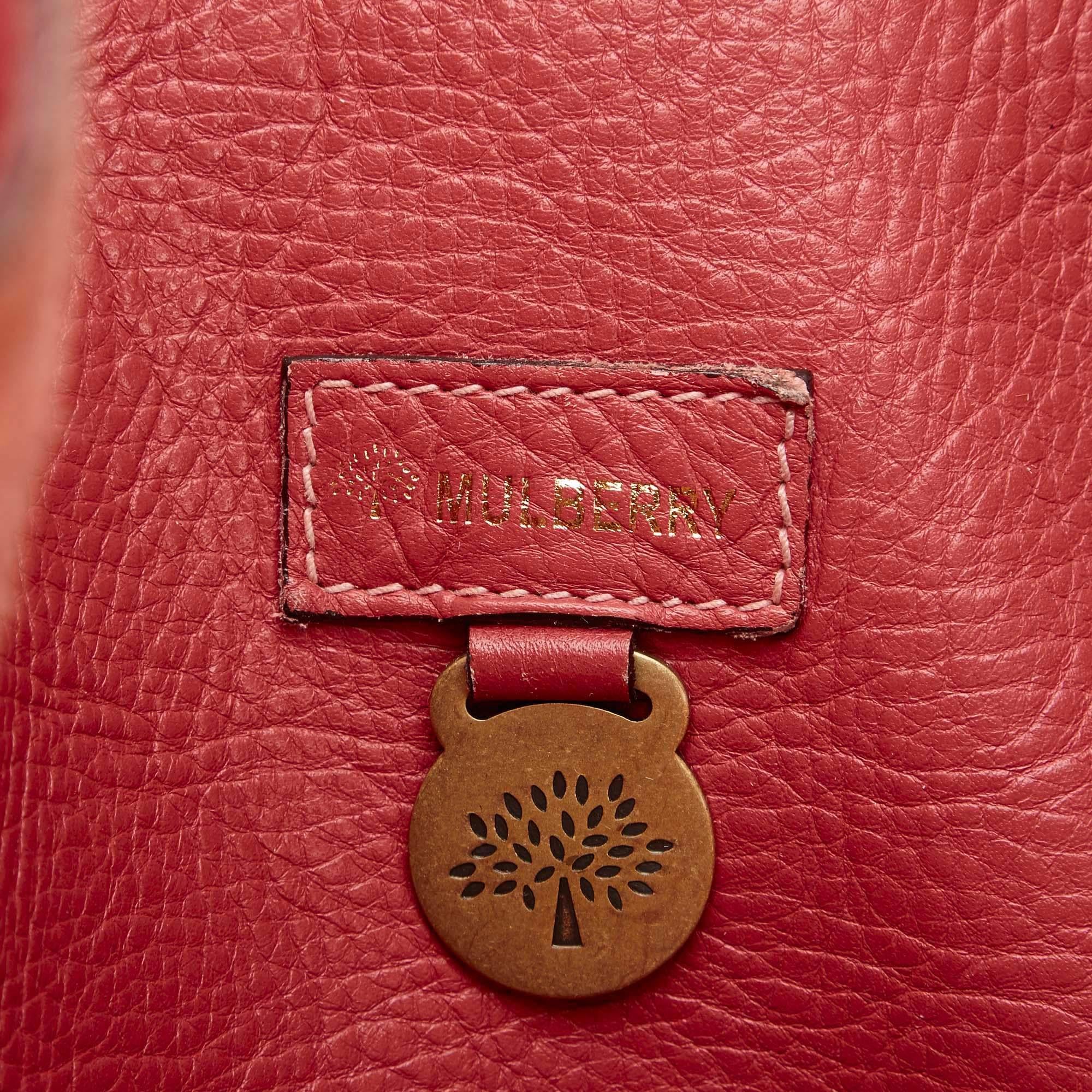 Vintage Authentic Mulberry Pink Leather Shoulder Bag United Kingdom MEDIUM  For Sale 2