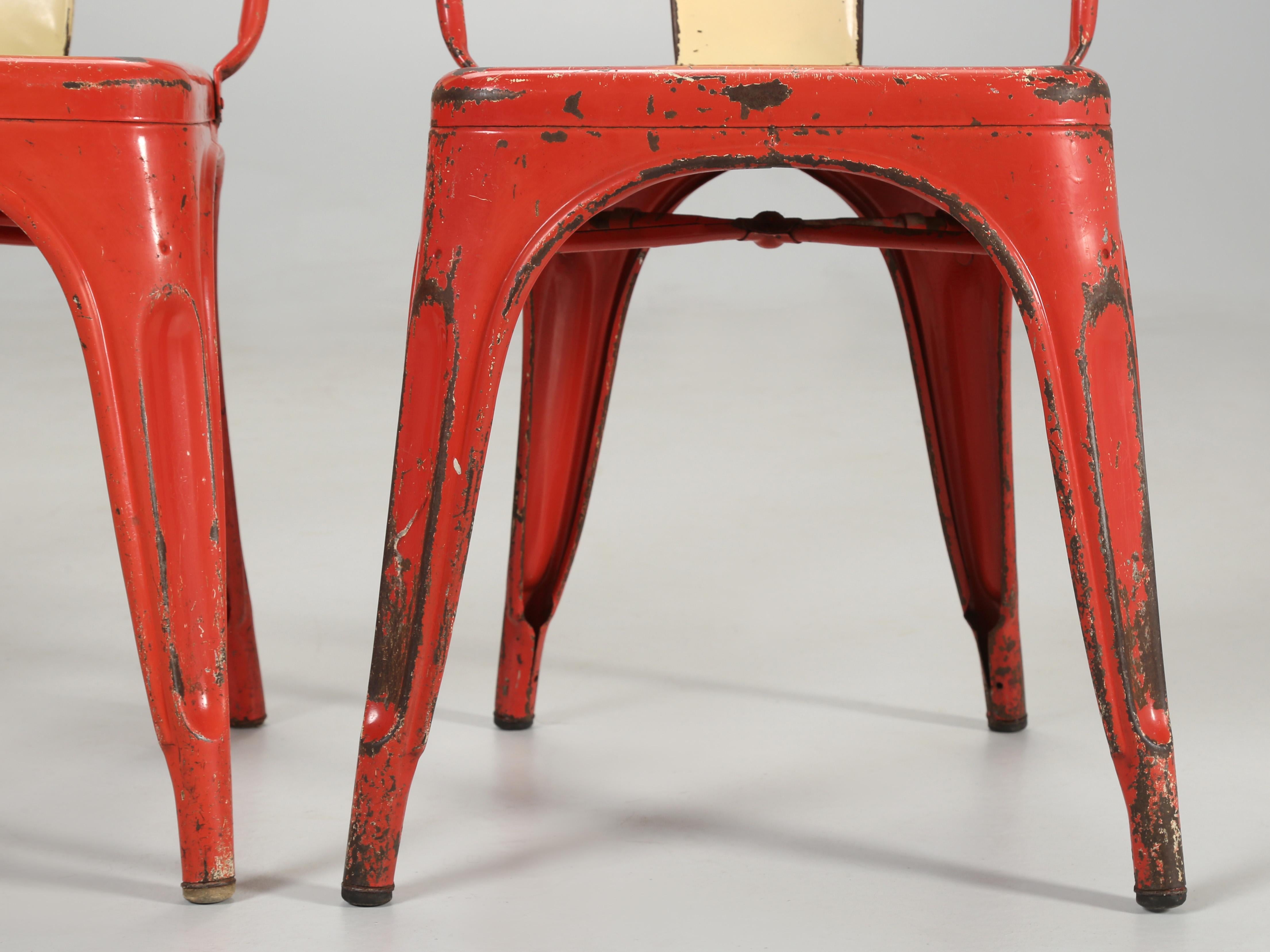 Tolix chaises vintage originales et authentiques peintes, années 1950, grande quantité disponible en vente 2