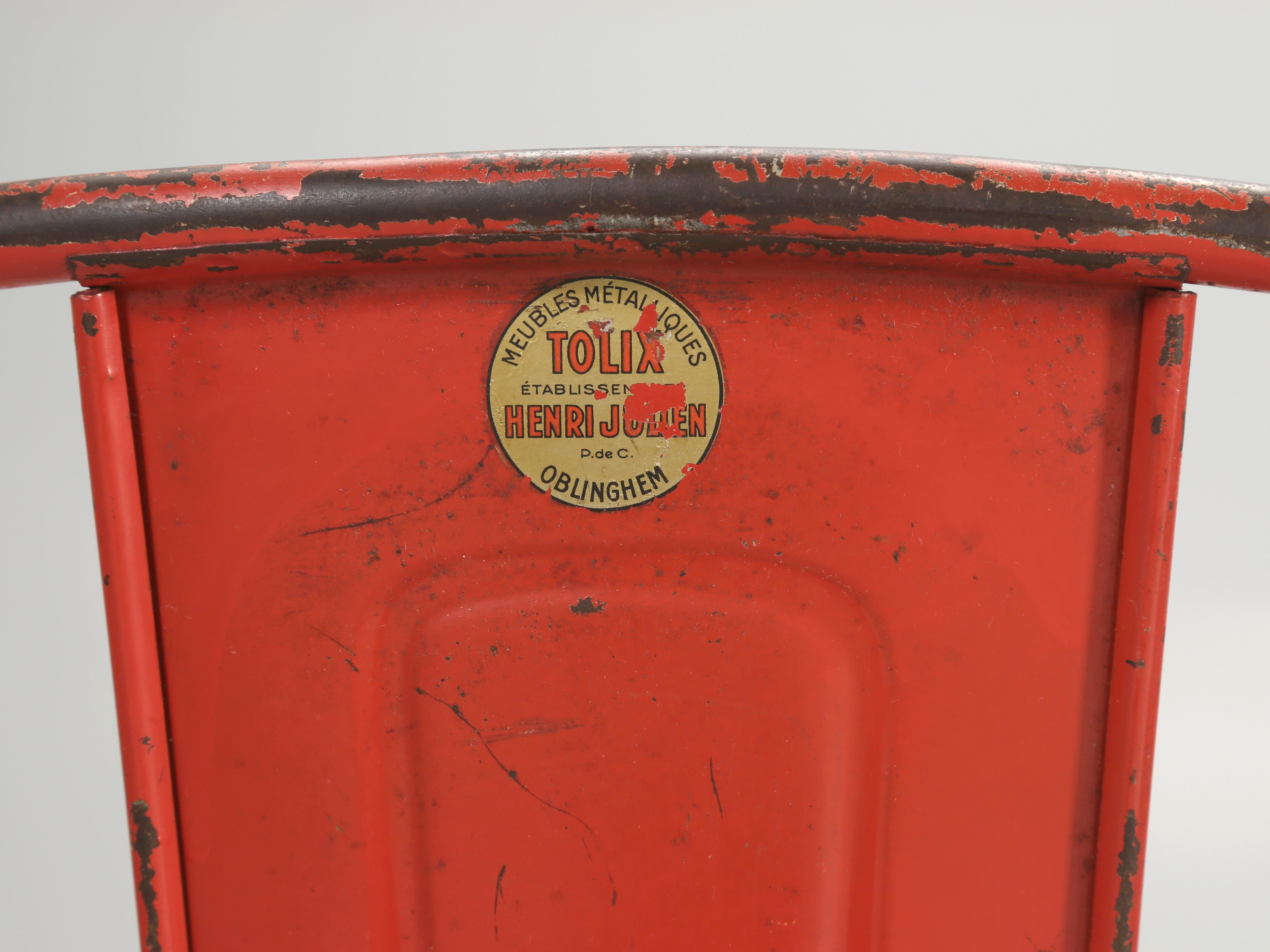 Vintage Authentic Original Paint Tolix Chairs c1950's Large Quantity Available For Sale 7