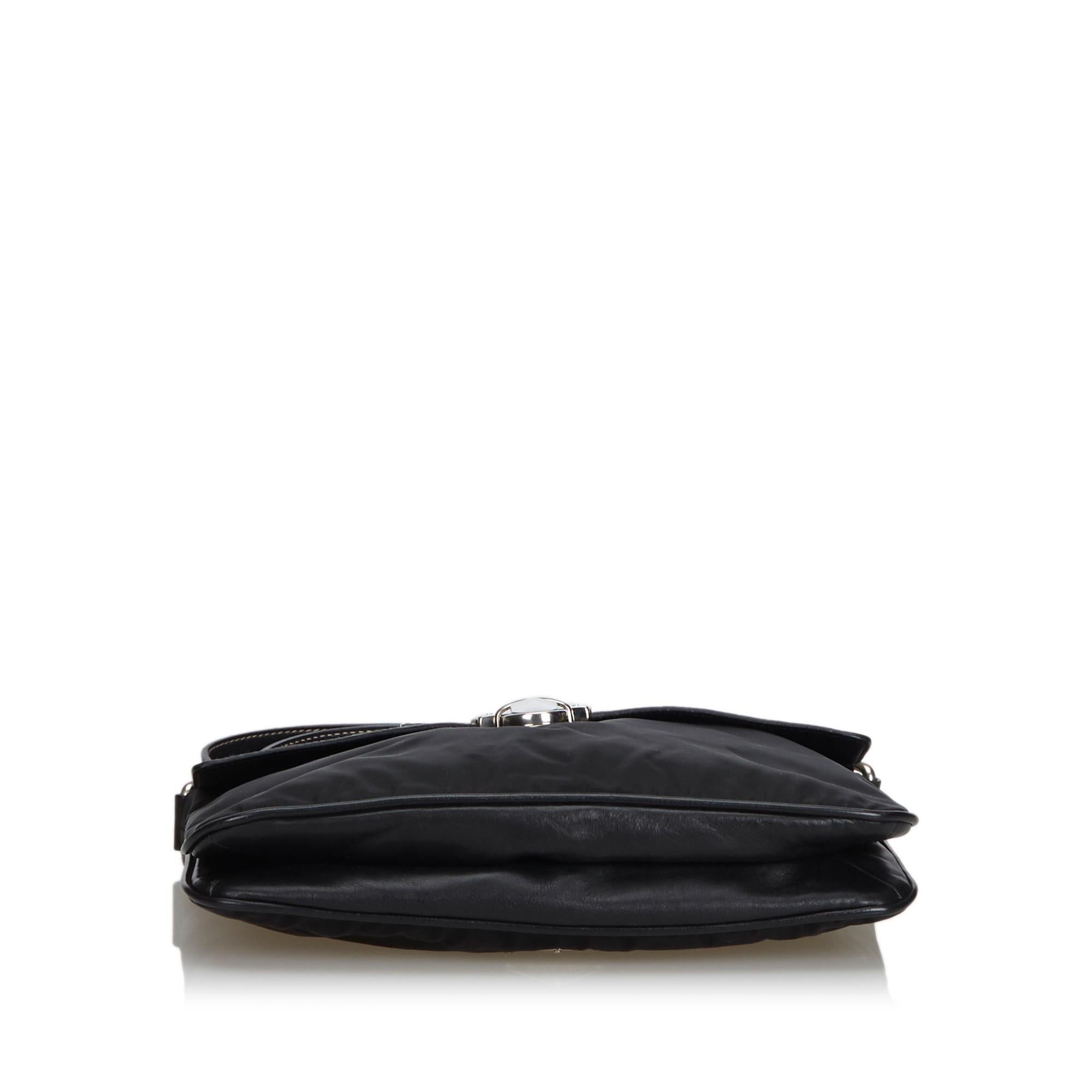 Women's Vintage Authentic Prada Black Leather Crossbody Bag Italy MEDIUM 