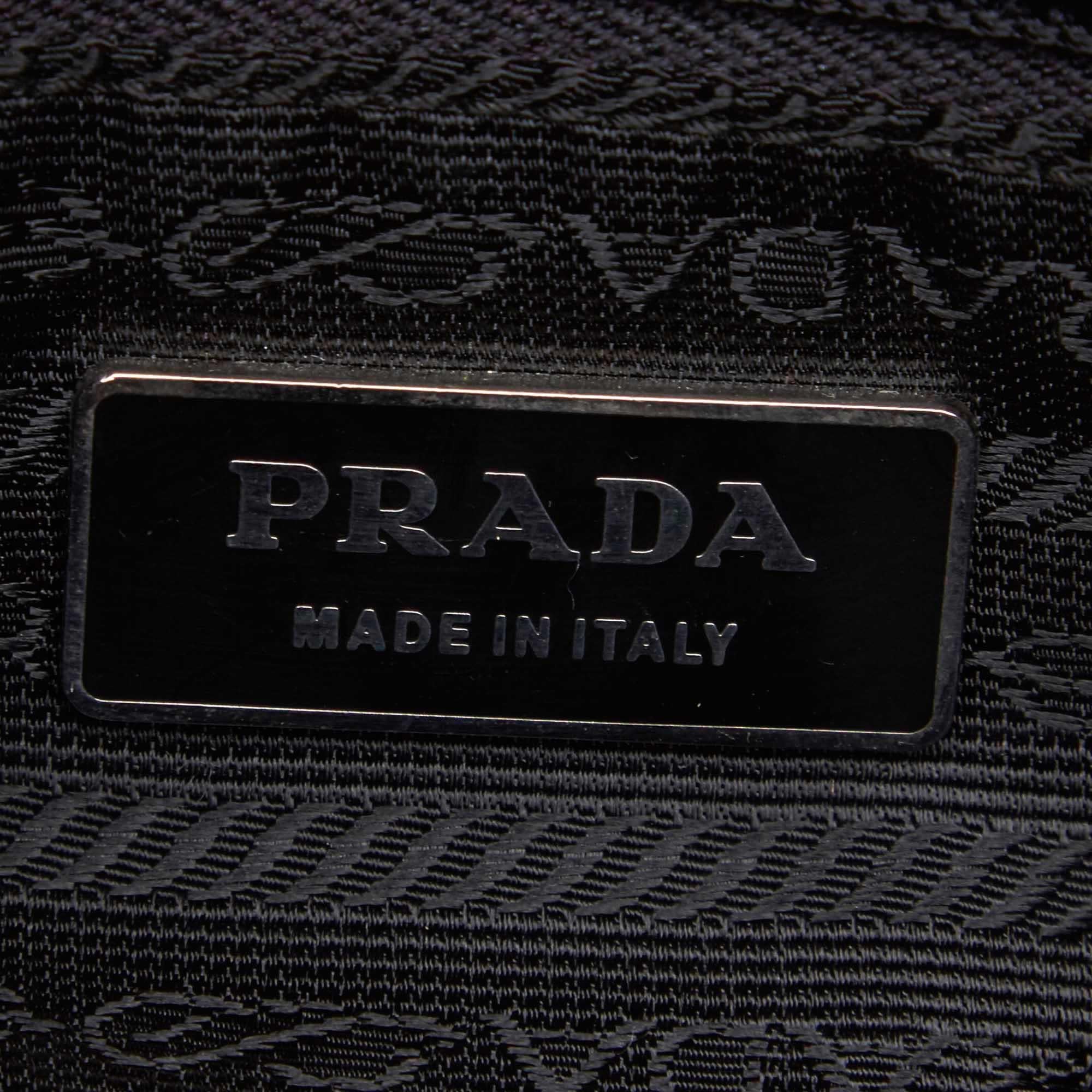 Vintage Authentic Prada Black Leather Handbag Italy w Dust Bag Padlock MEDIUM  For Sale 2