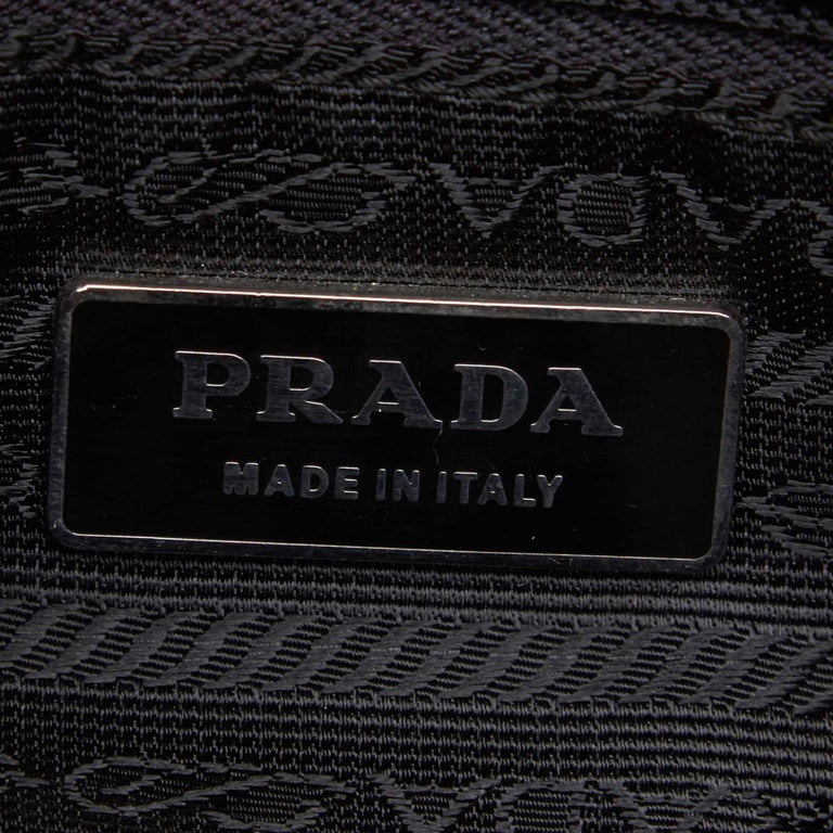 Vintage Authentic Prada Black Leather Handbag Italy w Dust Bag Padlock ...