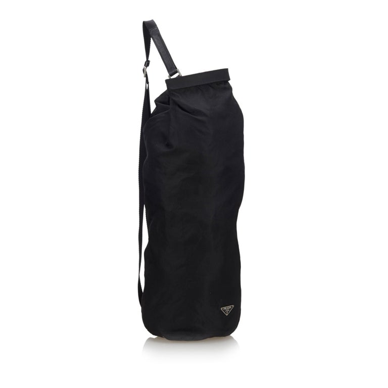 Vintage Authentic Prada Black Nylon Fabric Backpack Italy ...
