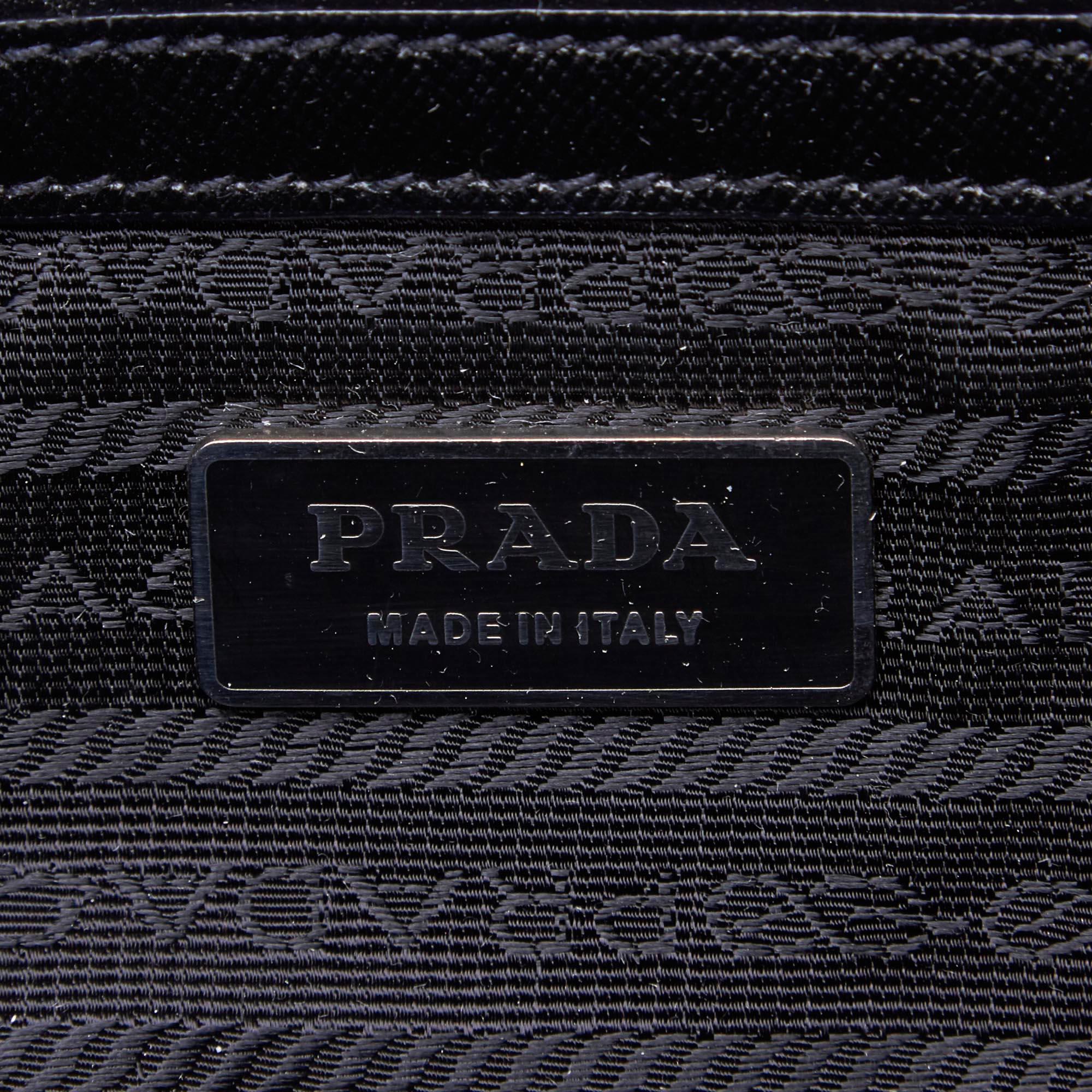 Vintage Authentic Prada Black Nylon Fabric Business Bag ITALY LARGE 2