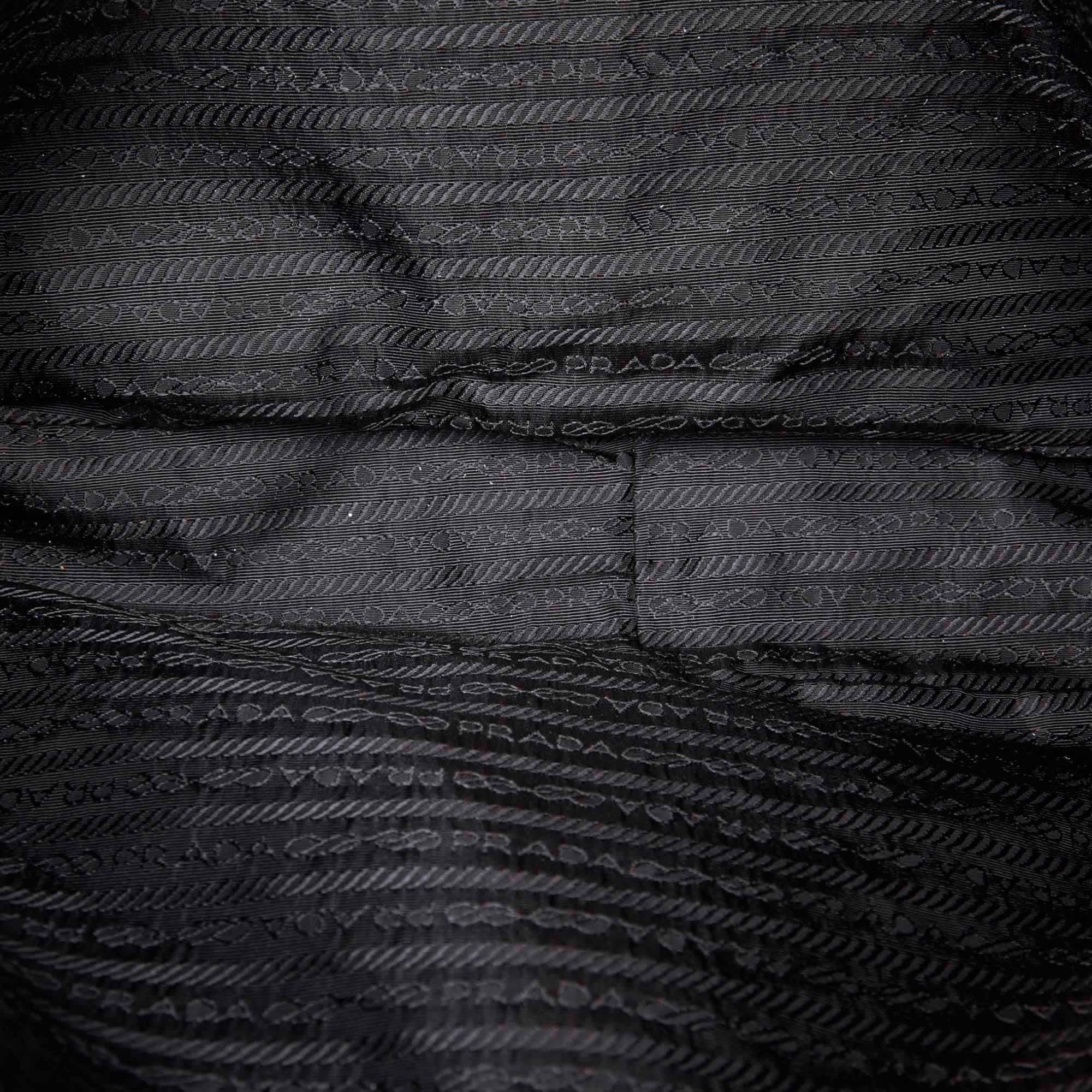 Vintage Authentic Prada Black Nylon Fabric Business Bag Italy w/ Padlock LARGE  For Sale 1