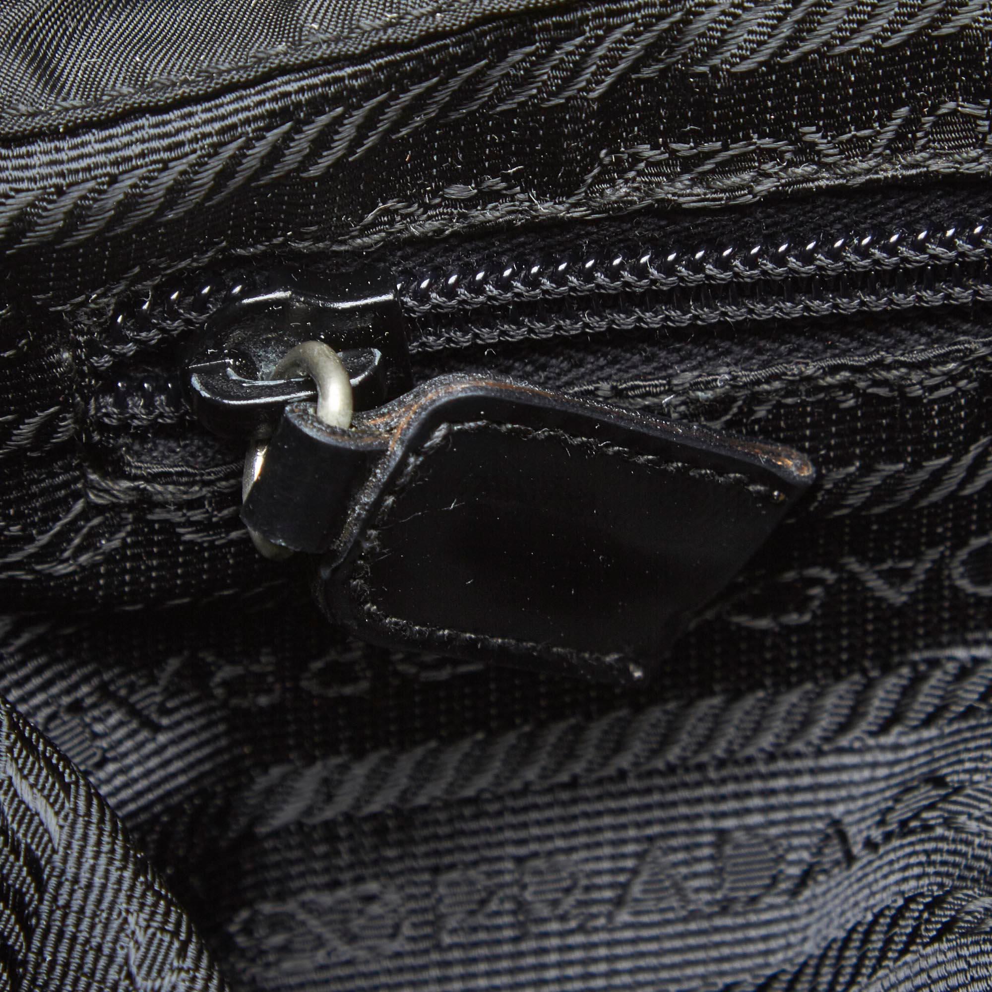 Vintage Authentic Prada Black Nylon Fabric Drawstring Backpack Italy LARGE  1