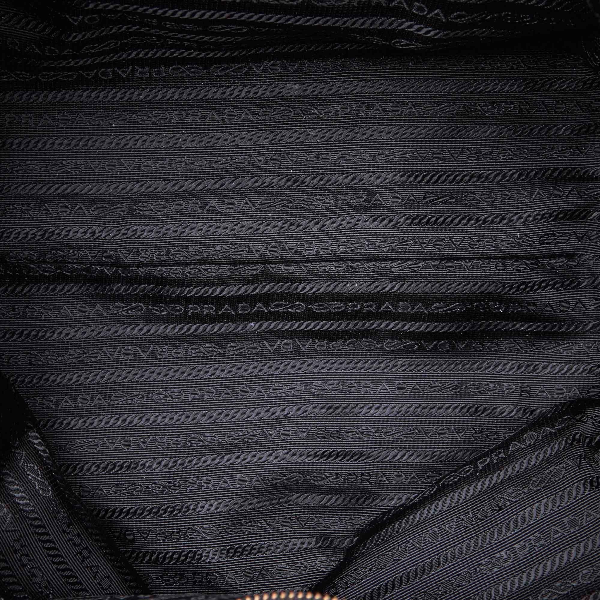 Vintage Authentic Prada Black Nylon Fabric Fiocco Bow Handbag Italy LARGE  For Sale 1