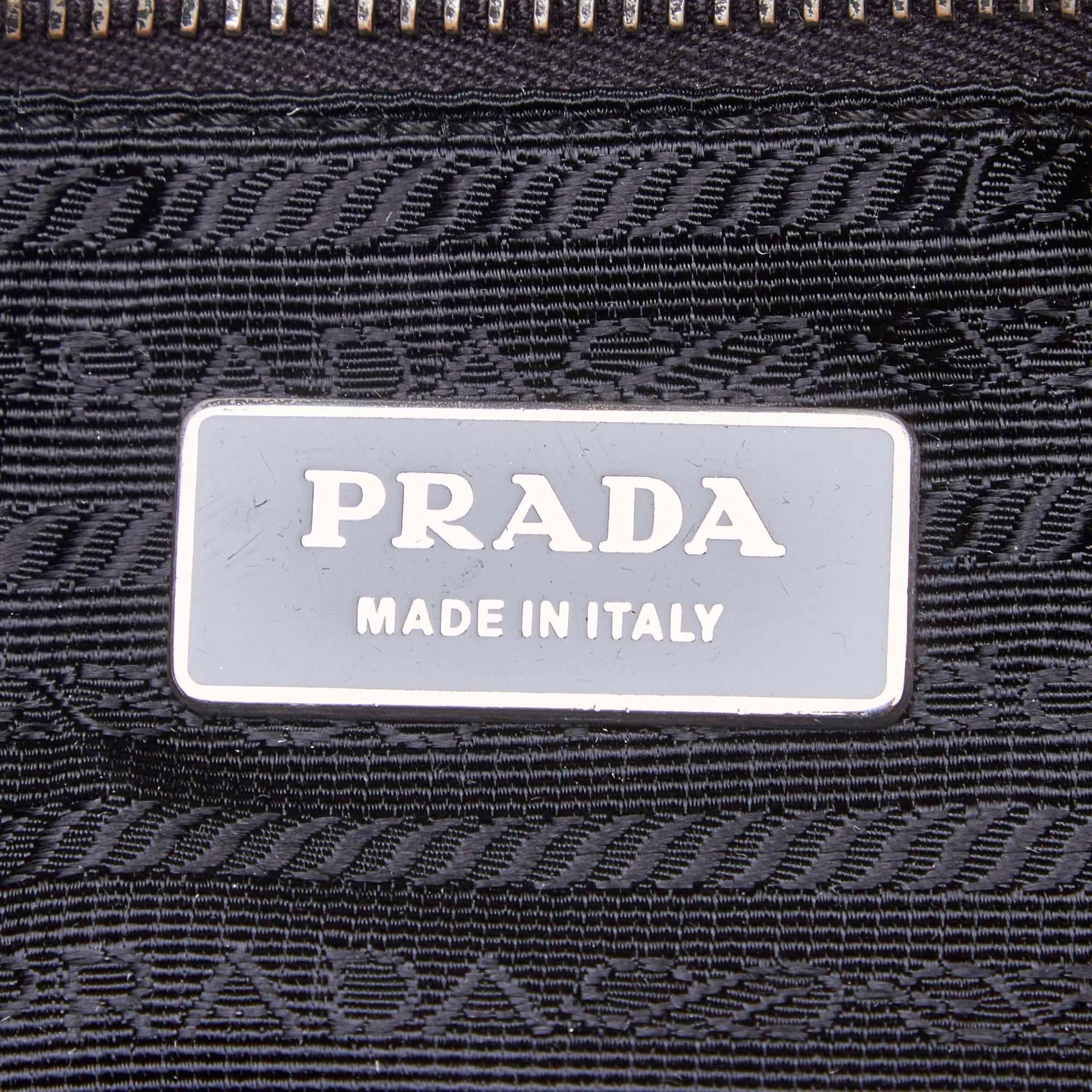 Vintage Authentic Prada Black Nylon Fabric Fiocco Bow Handbag Italy LARGE  For Sale 2