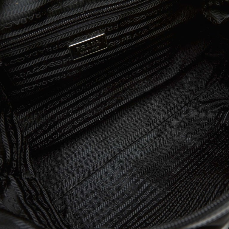 Vintage Authentic Prada Black Nylon Fabric Handbag ITALY w/ Padlock ...