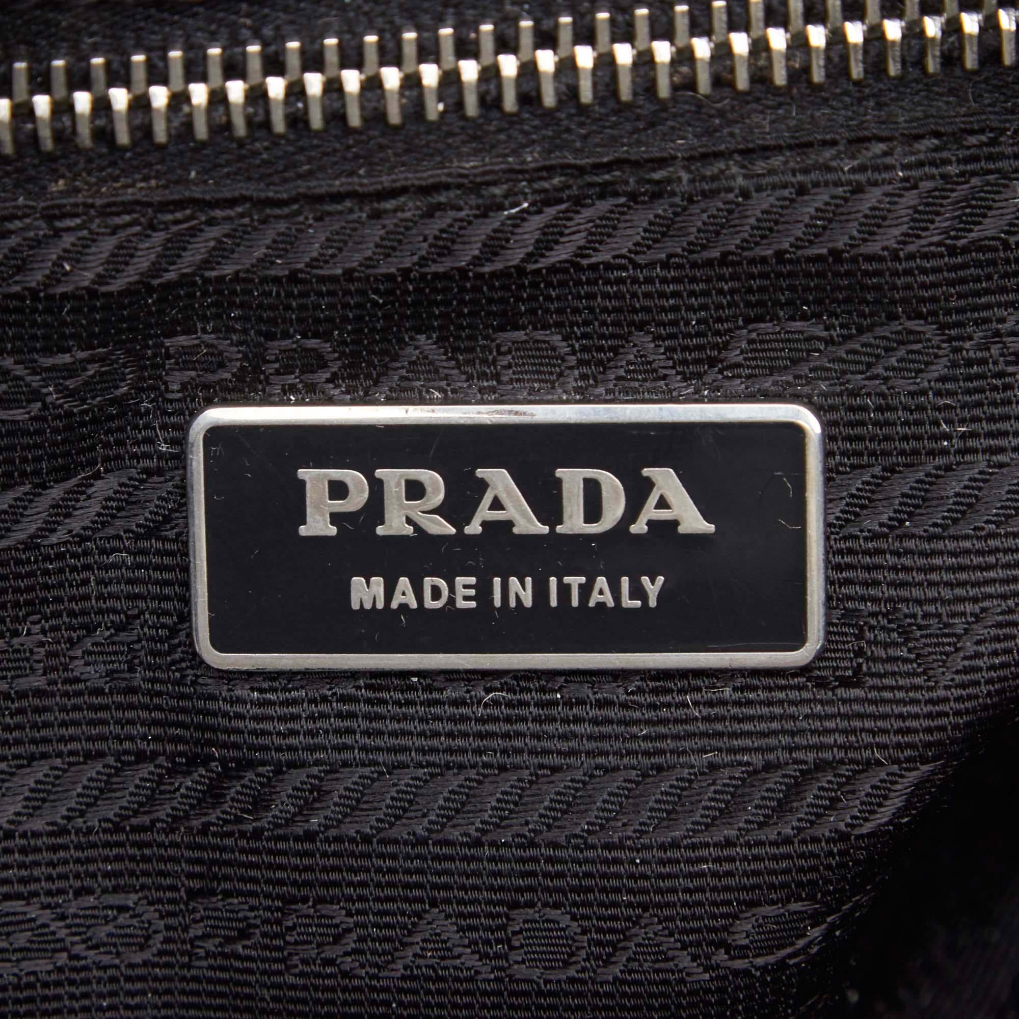Vintage Authentic Prada Black Nylon Fabric Satchel Italy MEDIUM  For Sale 2