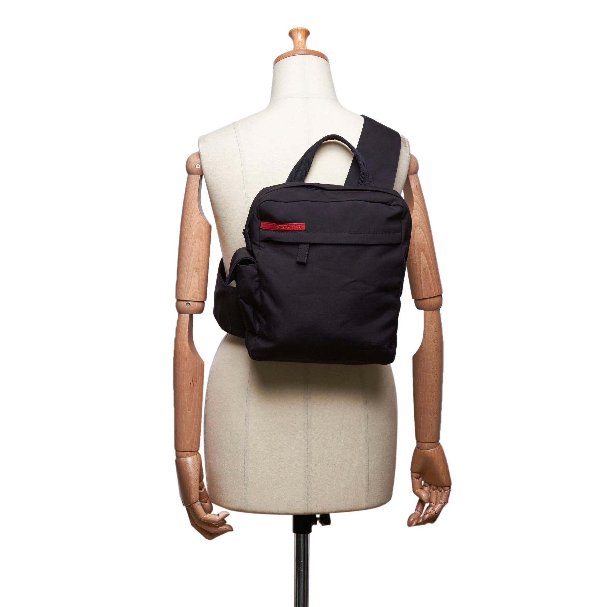 Vintage Authentic Prada Black Nylon Fabric Sports Backpack Italy MEDIUM  3